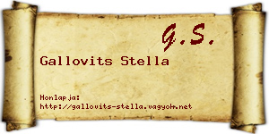 Gallovits Stella névjegykártya
